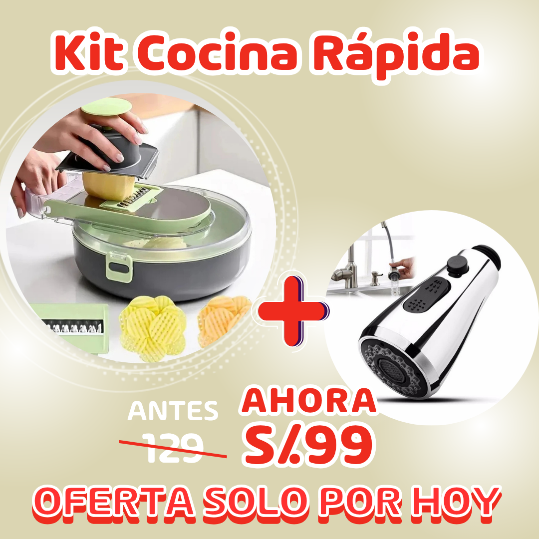 Cortador de verduras 9 en 1 + Caño 360° multifuncional